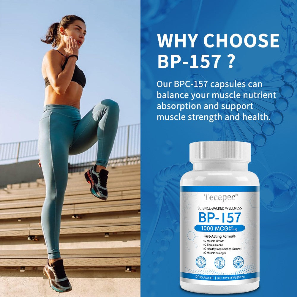 BPC 157 Peptide Muscle Support Supplement – Performance, Recovery & Strength Formula | 30–120 Capsules