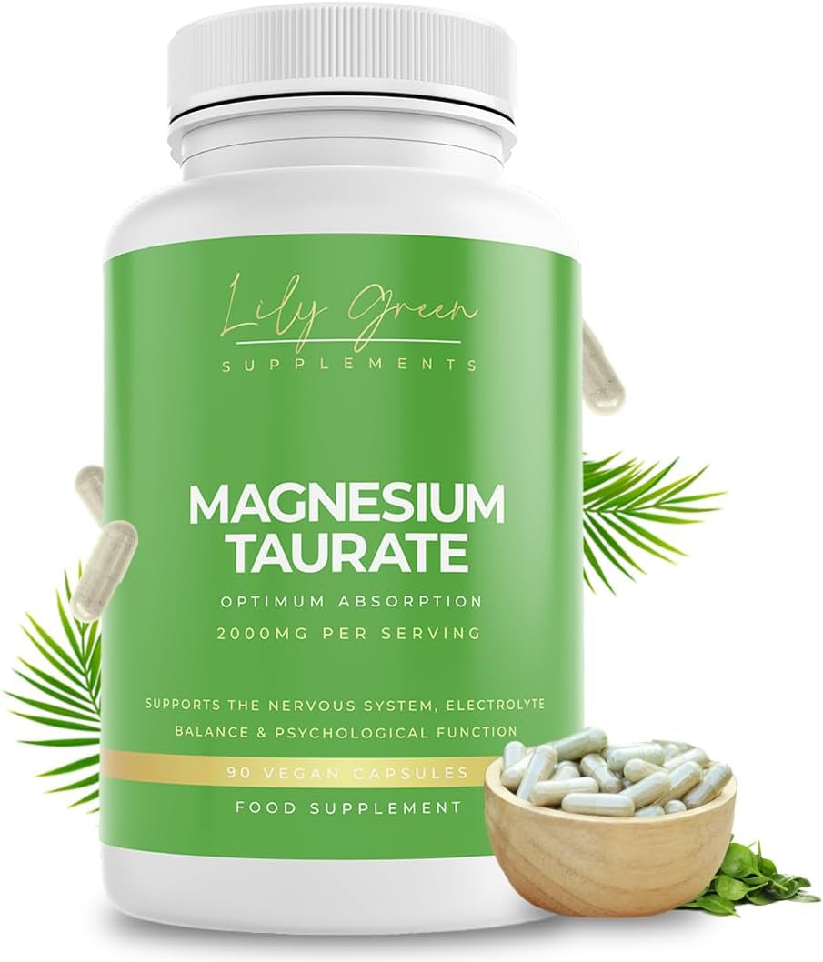 Magnesium Taurate Capsules – High-Strength 2000mg Magnesium Supplement for Energy, Electrolyte Balance & Muscle Support | Vegan