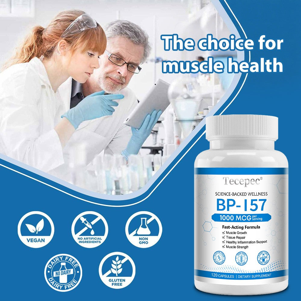 BPC 157 Peptide Muscle Support Supplement – Performance, Recovery & Strength Formula | 30–120 Capsules