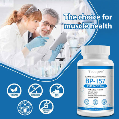 BPC 157 Peptide Muscle Support Supplement – Performance, Recovery & Strength Formula | 30–120 Capsules