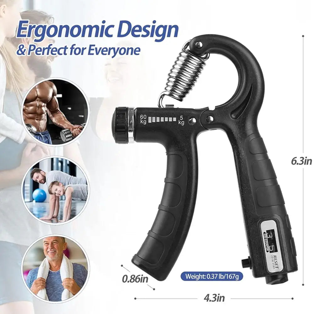 Grip Strength Trainer with Counter Hand Grip Strengthener with Adjustable Resistance 11-132 Lbs (5-60Kg) Forearm Strengthener