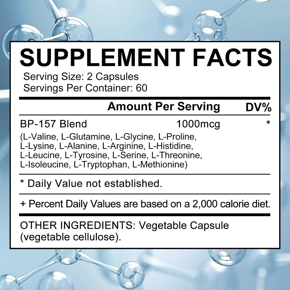 BPC 157 Peptide Muscle Support Supplement – Performance, Recovery & Strength Formula | 30–120 Capsules