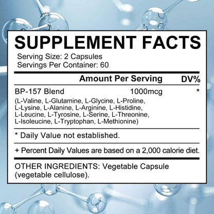 BPC 157 Peptide Muscle Support Supplement – Performance, Recovery & Strength Formula | 30–120 Capsules