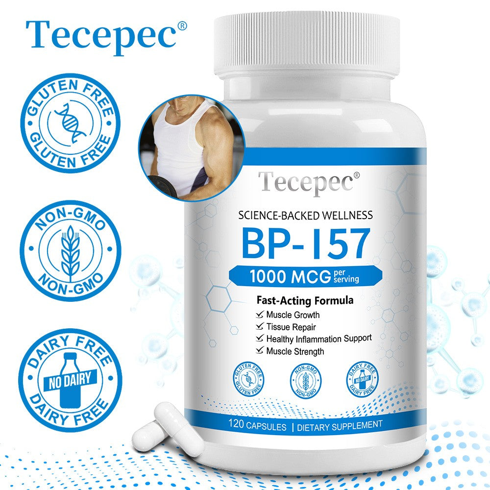 BPC 157 Peptide Muscle Support Supplement – Performance, Recovery & Strength Formula | 30–120 Capsules