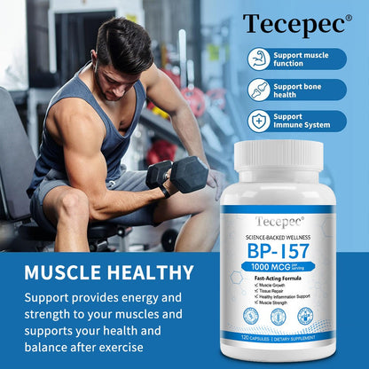 BPC 157 Peptide Muscle Support Supplement – Performance, Recovery & Strength Formula | 30–120 Capsules