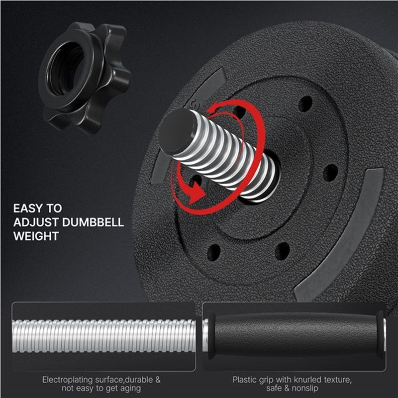 30KG Adjustable Dumbbell Set Gym Hand Weights for Home Gym Fitness Set of 2