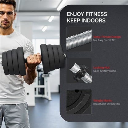 30KG Adjustable Dumbbell Set Gym Hand Weights for Home Gym Fitness Set of 2