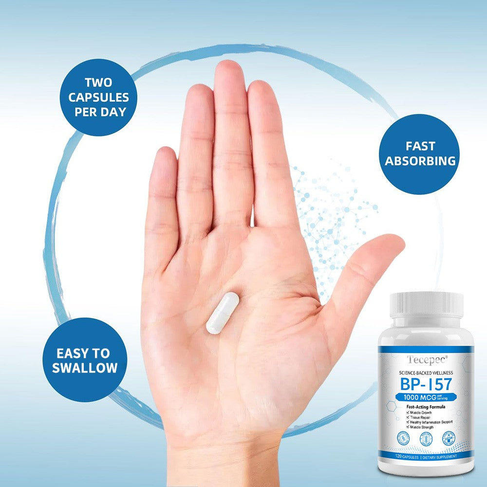 BPC 157 Peptide Muscle Support Supplement – Performance, Recovery & Strength Formula | 30–120 Capsules