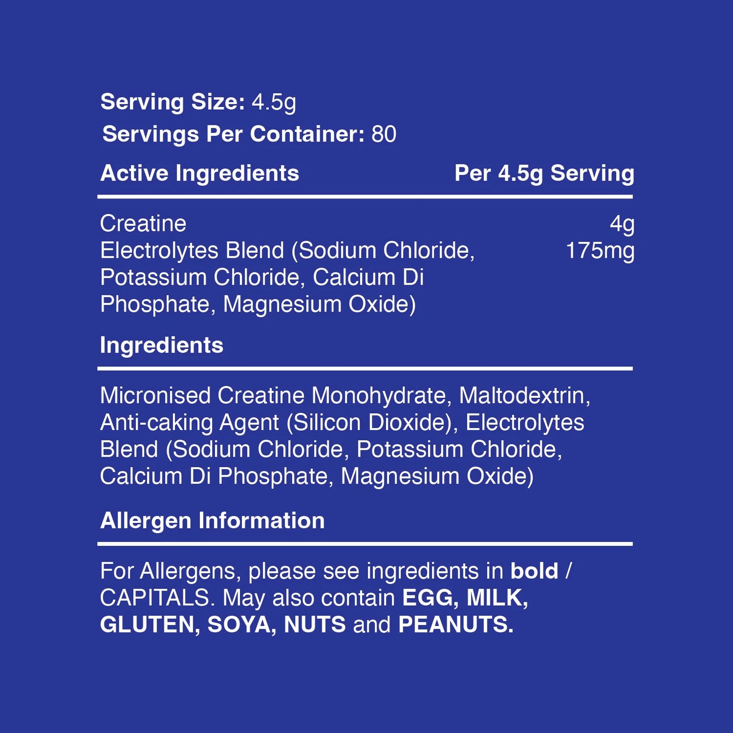 Creatine plus Electrolytes - 80 Servings